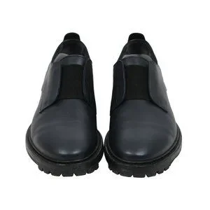 Lanvin Men\'s Navy Blue Black Leather Work Derby Slip On Oxford Shoes L10 US 11 Black Lanvin Signature Leather Oxford Shoes | Lanvin main image 4